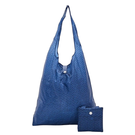 Sac cabas pliable bleu"Cubes" – Eco Chic