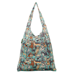 Sac cabas pliable vert "Chiens" – Eco Chic