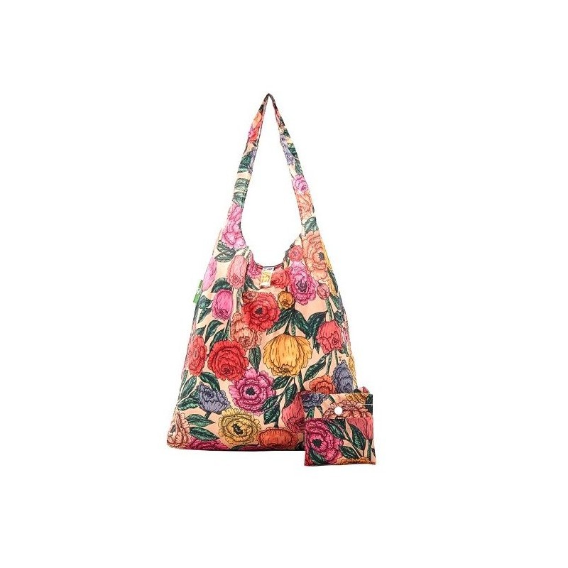 Sac cabas pliable Beige "Pivoines" – Eco Chic