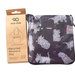 Sac week-end pliable noir "Scottish Blanc" Eco Chic
