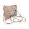 Pochette beige avec étoile pailletée