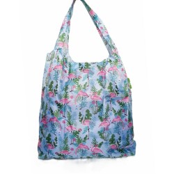 Sac cabas pliable Bleu "Flamants" – Eco Chic