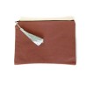 Pochette plate zippée Lie de vin – Design tête de mort