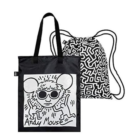 Sac à dos/cabas réversible LOQI " Andy Mouse et Untitled" KEITH HARING