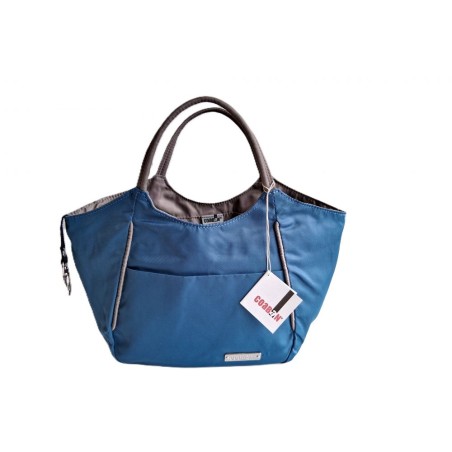 Petit Sac trapèze "Bonbon" Coaban Bleu réversible Gris