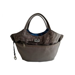 Petit Sac trapèze "Bonbon" Coaban Bleu réversible Gris