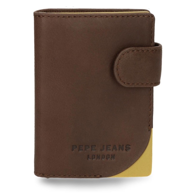 Porte-cartes vertical Arrow bicolor marron/ocre - Pepe Jeans