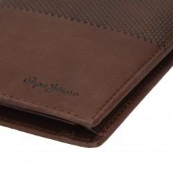 Porte-cartes marron vertical en cuir Half - Pepe Jeans