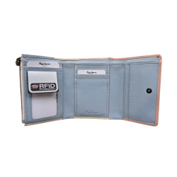 Porte-cartes MINA en cuir Rose - Pepe Jeans