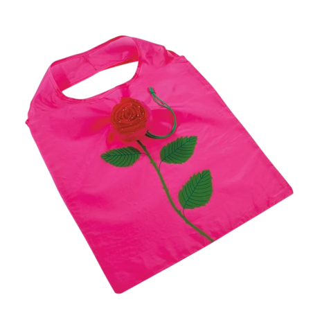 Sac à provisions Rose pliable en forme de rose.
