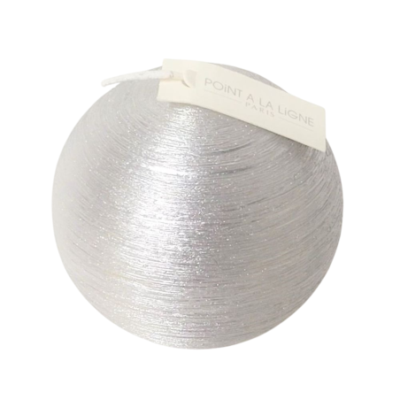 Bougie Boule 6 cm soie Argent - Point à la Ligne