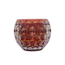 Bougie Opaline verre perlé rouge