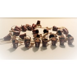 Calendrier de l'Avent – Guirlande de 24 seaux métalliques rouges