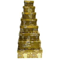 Set de 8 boîtes gigognes de noël carrés merry Chrismast