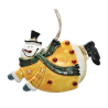 Suspension de noël en plâtre Bonhommes de neige allongé
