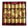 Boite de 6 crackers or motif Fleur de noel