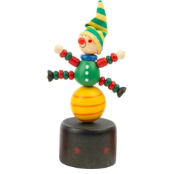 Figurine poussoir de Noël en bois