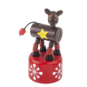Figurine poussoir de Noël en bois