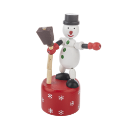 Figurine poussoir de Noël en bois