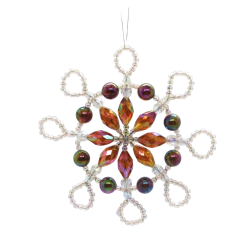 Flocon de neige mordoré en perle décor de noël