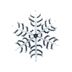Flocon de neige blanc et noir en perle - Décor de noël
