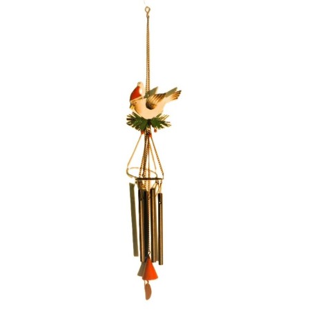 Carillon de noël en métal avec oiseau
