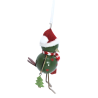Décoration de noël à ressort Oiseau avec bonnet