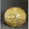 Porte lumignon Boule en verre dorée avec relief - Goodwill