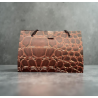 Sac cadeau origami imitation cuir crocodile – Rouille