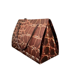Sac cadeau origami imitation cuir crocodile – Rouille