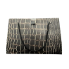 Sac cadeau origami imitation cuir crocodile – Marron