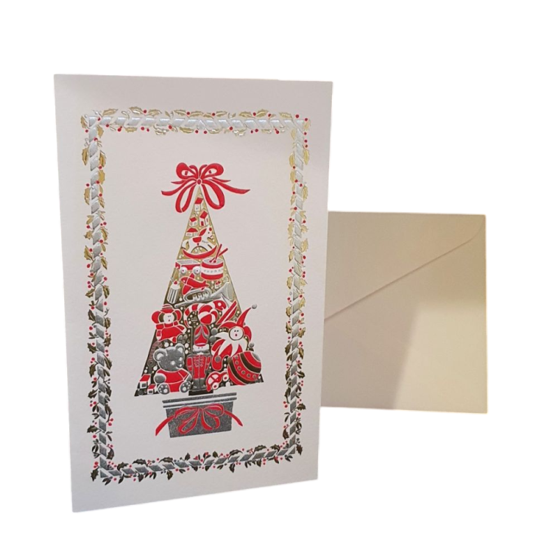 Carte double de noël "Sapin doré" - Rossi