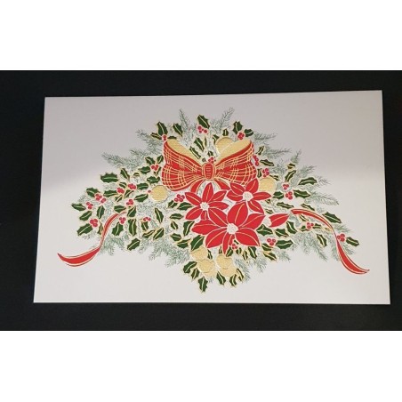 Carte double de noël "Couronne et Nœud Rouge" - Rossi