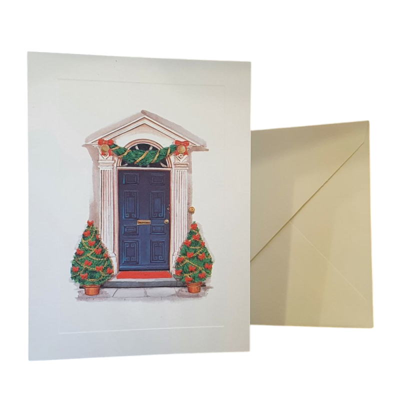 Carte double de noël "Porte bleue festive " - Rossi