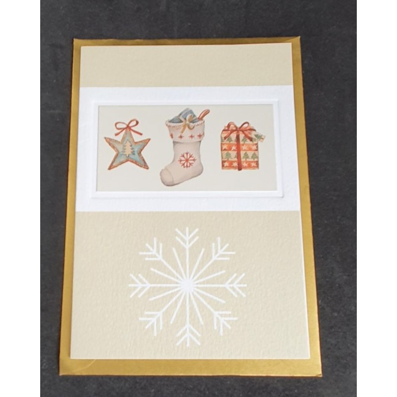Carte de Noël double "Botte de Noël Blanche" - Picture Palace