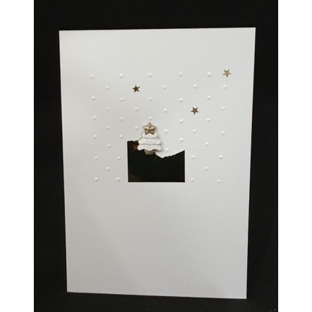 Carte de Noël Sapin blanc