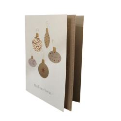 Carte double de Noël Meilleurs Vœux «Boules de Noël»