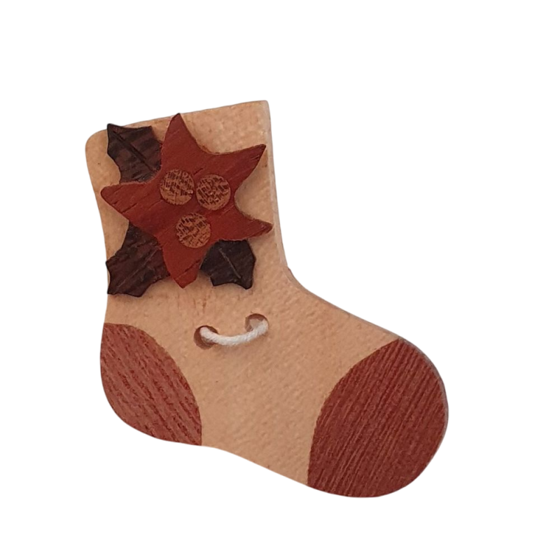 Bouton en bois Botte de Noël - DMC