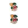 2 Boutons Bonhomme de neige avec balai et couronne - DMC