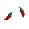 Bouton en métal JHB - Piment rouge x 2