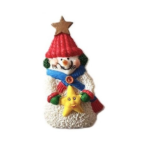 Bouton JHB - Bonhomme de neige avec étoile
