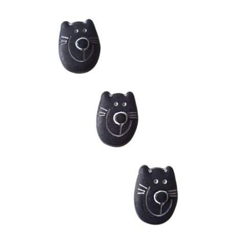 Bouton Tête de chat noir