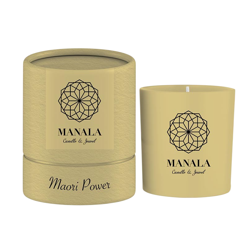 Bougie Manala parfumée avec Bijou -  Doré Maori Power