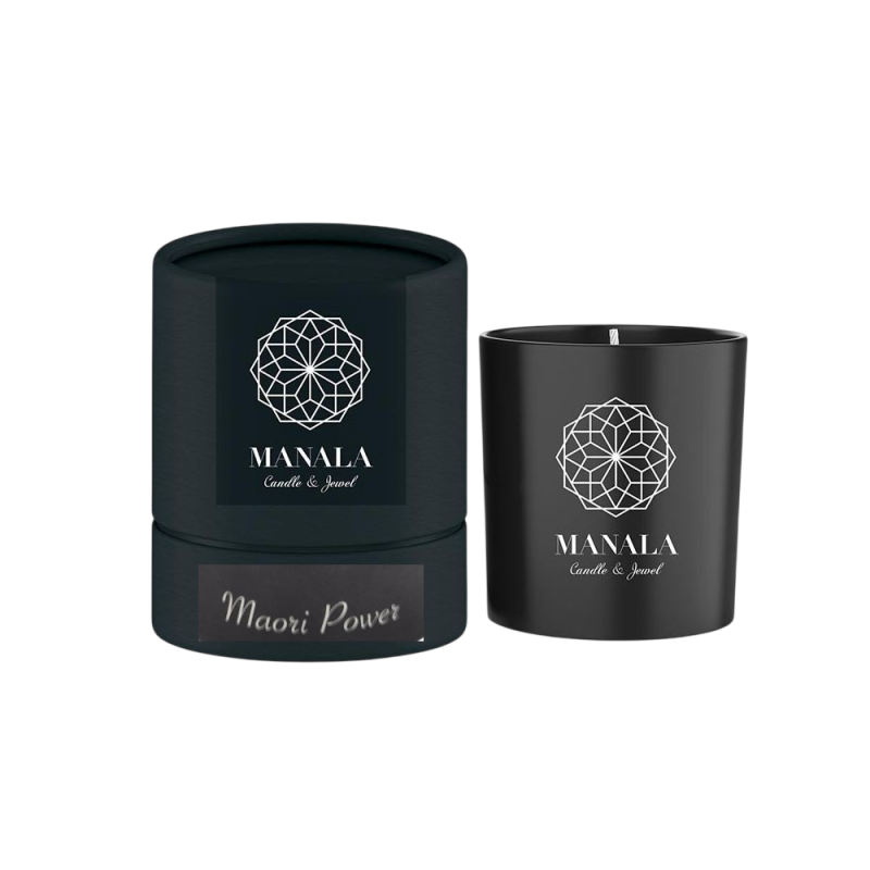 Bougie Manala parfumée avec Bijou - Noir Maori Power