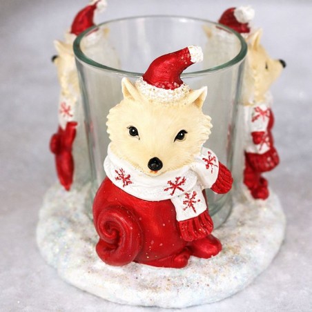 Photophore de Noël avec Renards - Village Candle