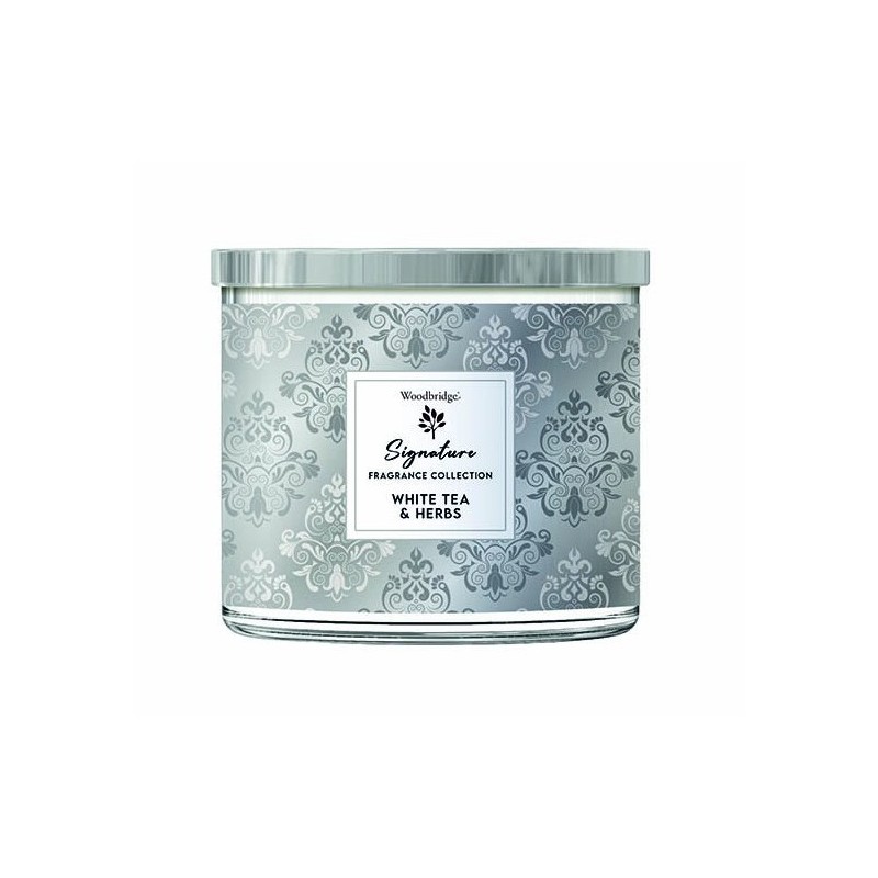 Bougie 3 mèches White Tea & Herbs - Woodbridge