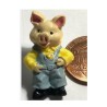 Bouton JHB "Cochon en salopette bleue"