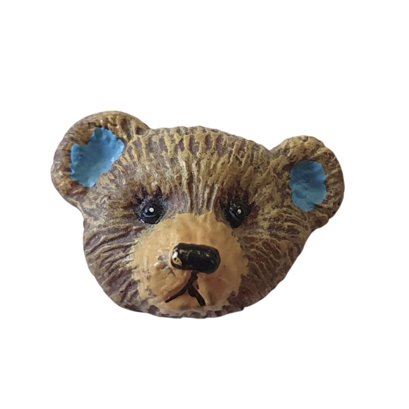 Bouton DMC "Tête d’ours aux oreilles bleues"