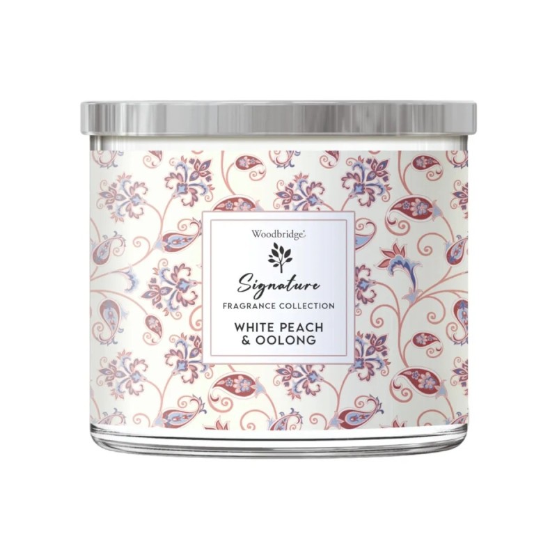 Bougie 3 mèches White Peach & Oolong - Woodbridge