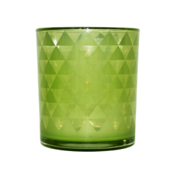Photophore vert au motif géométrique
